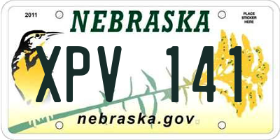 NE license plate XPV141