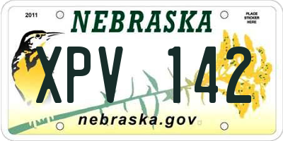 NE license plate XPV142