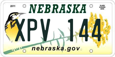 NE license plate XPV144