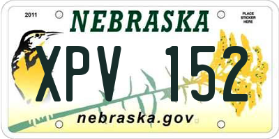 NE license plate XPV152