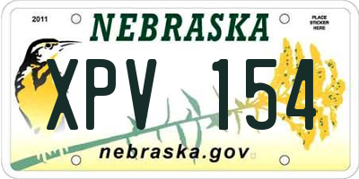 NE license plate XPV154