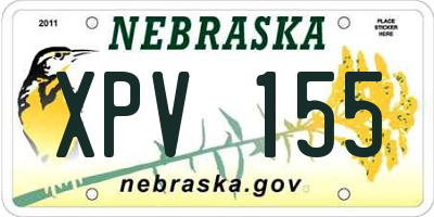 NE license plate XPV155
