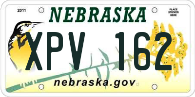 NE license plate XPV162