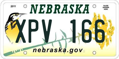 NE license plate XPV166