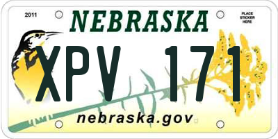 NE license plate XPV171