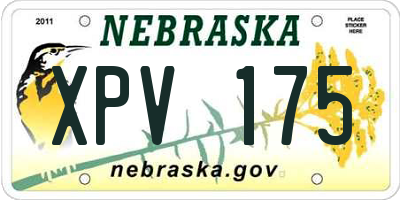 NE license plate XPV175