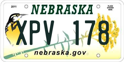 NE license plate XPV178