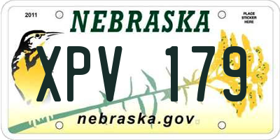 NE license plate XPV179