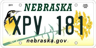 NE license plate XPV181