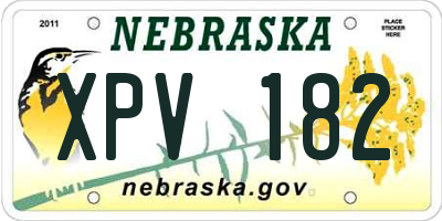 NE license plate XPV182