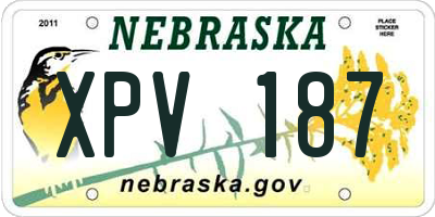 NE license plate XPV187