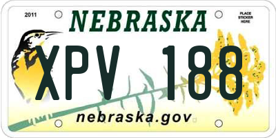NE license plate XPV188
