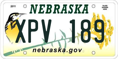 NE license plate XPV189