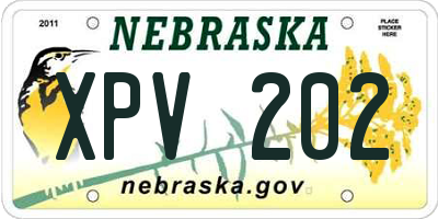 NE license plate XPV202