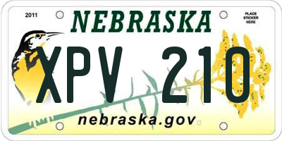 NE license plate XPV210