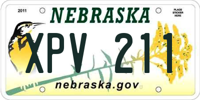 NE license plate XPV211
