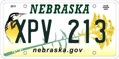 NE license plate XPV213