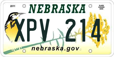 NE license plate XPV214