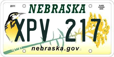 NE license plate XPV217