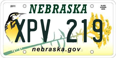 NE license plate XPV219