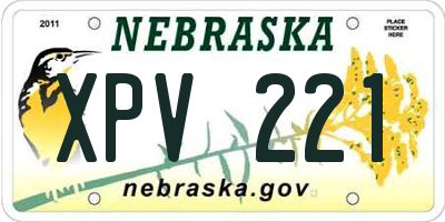 NE license plate XPV221