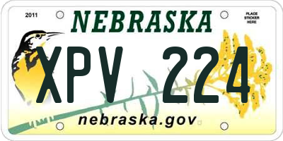 NE license plate XPV224
