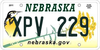 NE license plate XPV229