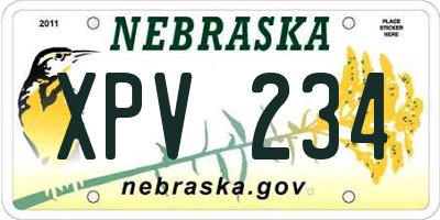NE license plate XPV234