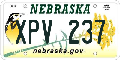 NE license plate XPV237