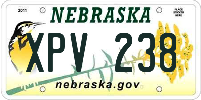 NE license plate XPV238
