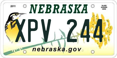 NE license plate XPV244