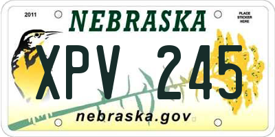 NE license plate XPV245
