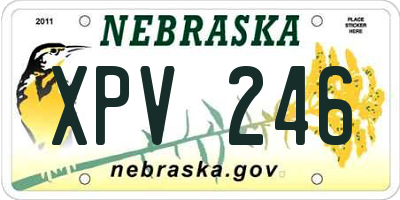 NE license plate XPV246