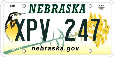 NE license plate XPV247