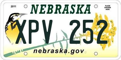 NE license plate XPV252