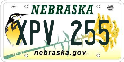 NE license plate XPV255