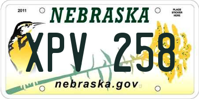 NE license plate XPV258