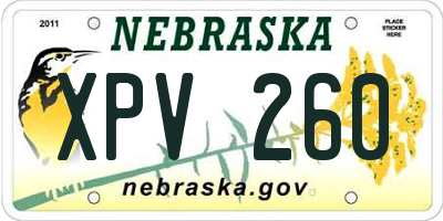 NE license plate XPV260