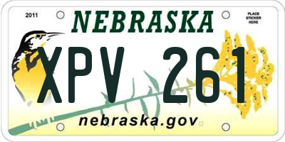 NE license plate XPV261