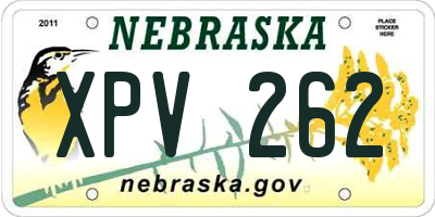 NE license plate XPV262