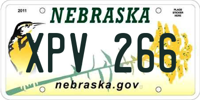NE license plate XPV266