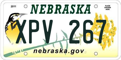 NE license plate XPV267