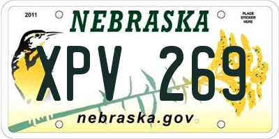 NE license plate XPV269
