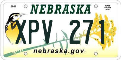 NE license plate XPV271