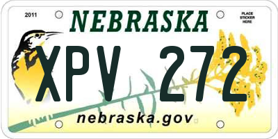 NE license plate XPV272