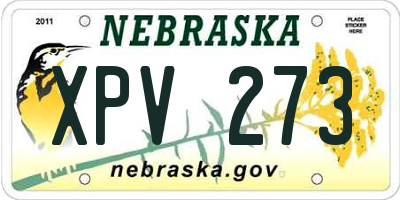 NE license plate XPV273