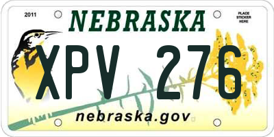 NE license plate XPV276