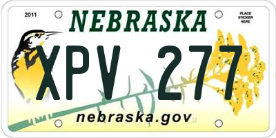 NE license plate XPV277