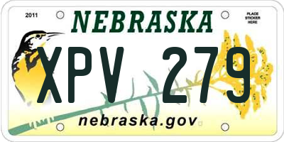 NE license plate XPV279