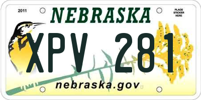 NE license plate XPV281